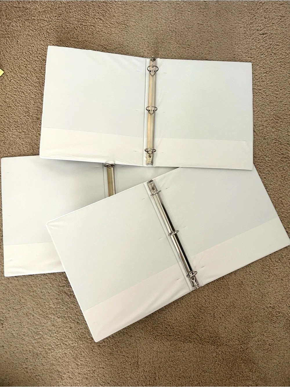 NEW White 3-Ring 1” Binders - Pack of 3